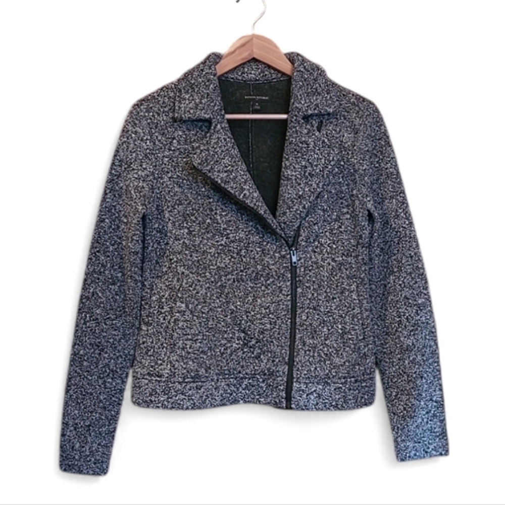 Women's Banana Republic Asymmetrical Zip Blazer Light Sweater Jacket Medium - Picture 4 of 7